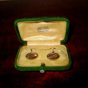 Gold Filled Men's Vintage Cuff Links With Box